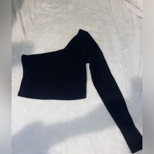 Pacsun Black One Sleeve Crop Top Size M